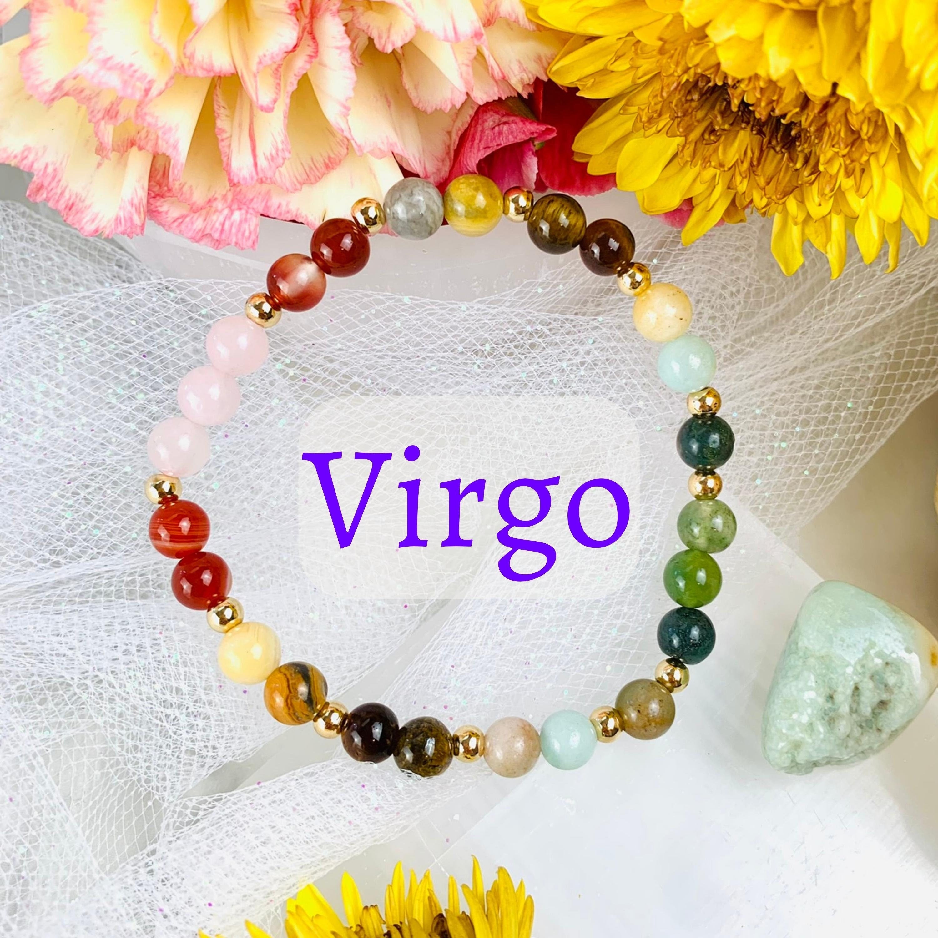 Virgo Zodiac Sign Bead with August Or September Birthstones For Charm  Bracelets