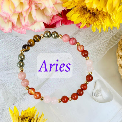 Aries Zodiac Crystal Bracelet
