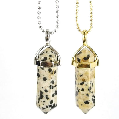 Pendant Necklaces - Dalmatian Jasper Gemstone Pendant Necklace