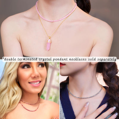 Birthstone Crystal Gemstone Choker Necklace