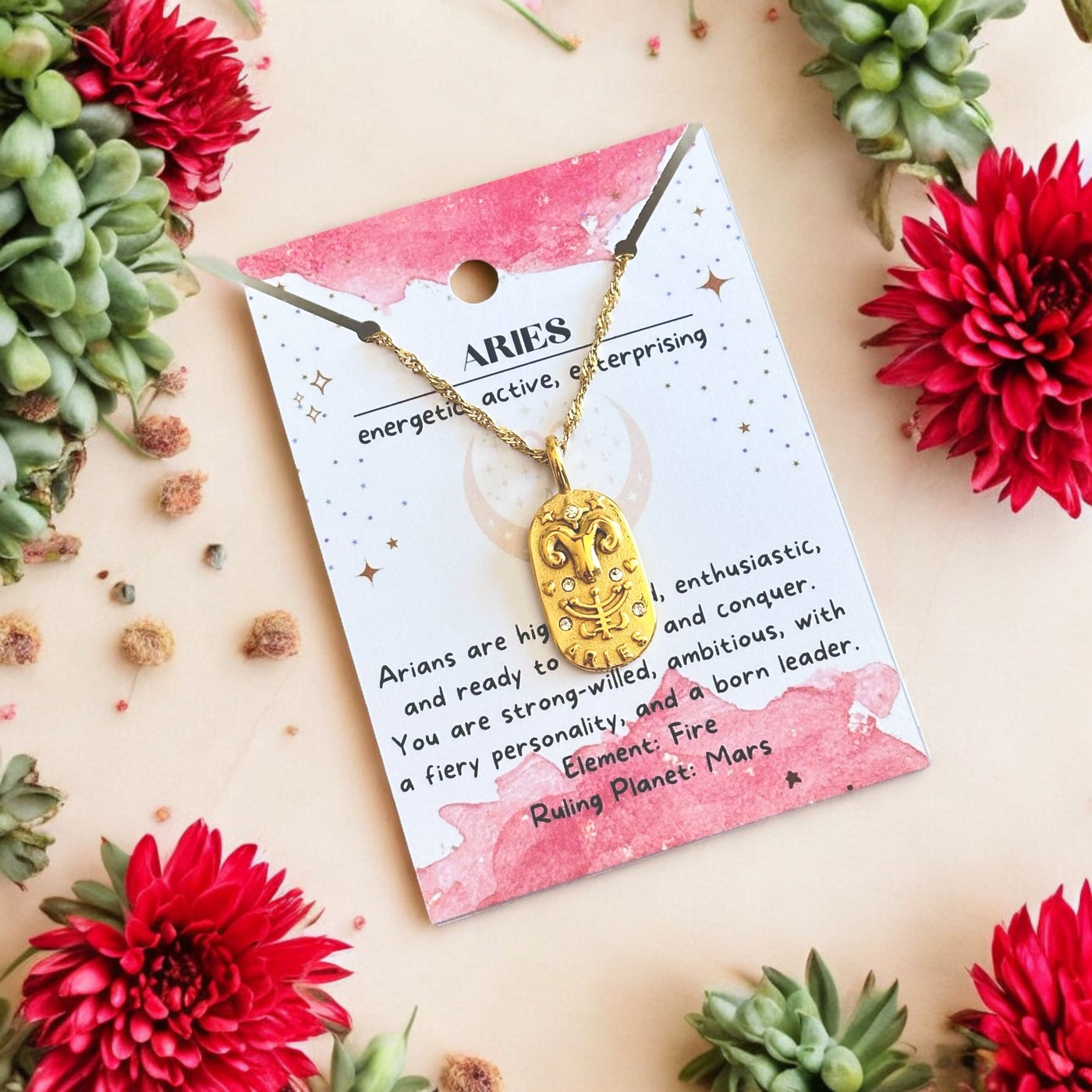 Zodiac Astrology Gold Necklaces - 18K Plated Waterproof