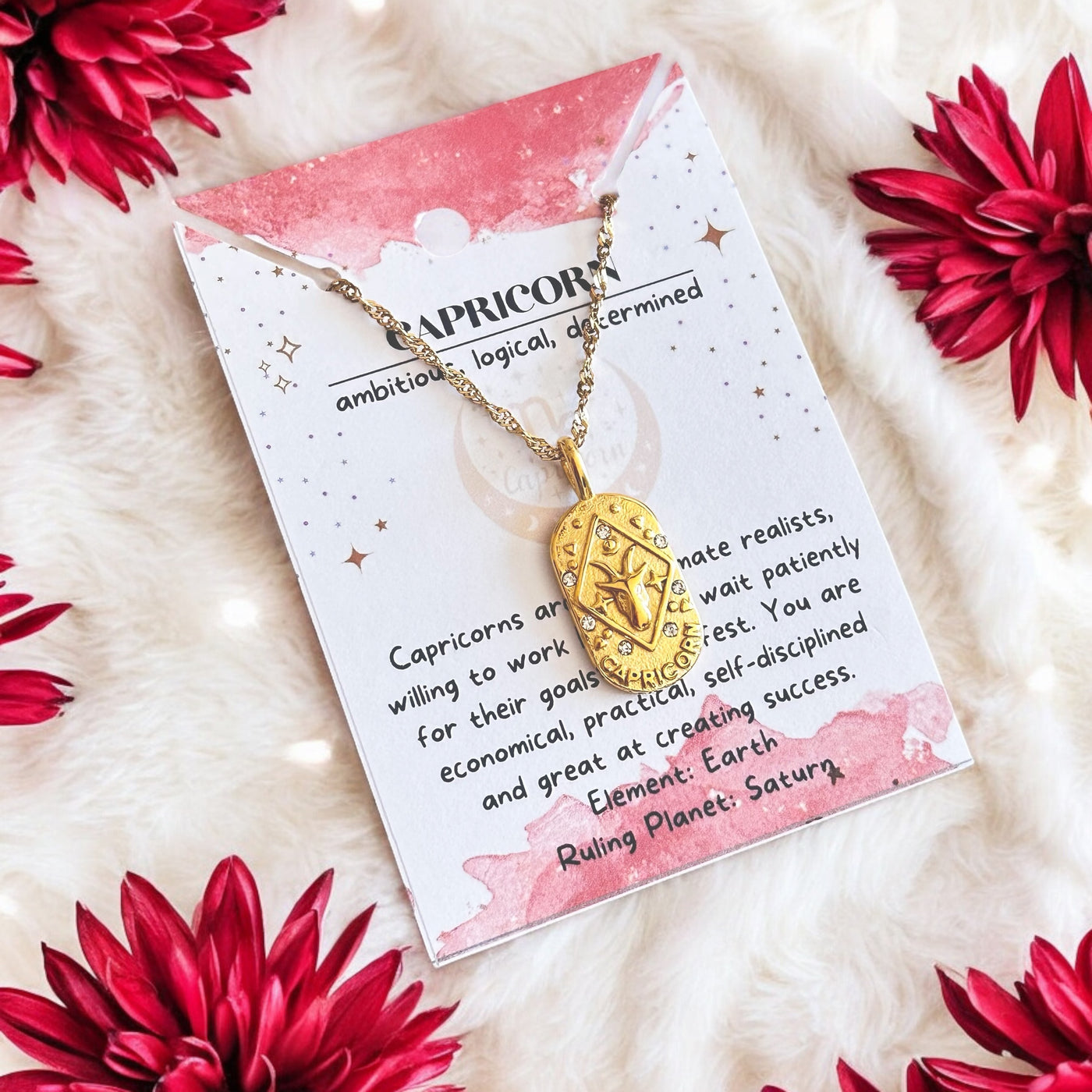 Zodiac Astrology Gold Necklaces - 18K Plated Waterproof