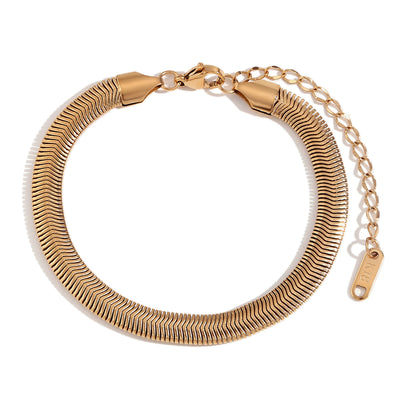 Dainty Gold Layering Bracelets Waterproof, 18K Gold Plated