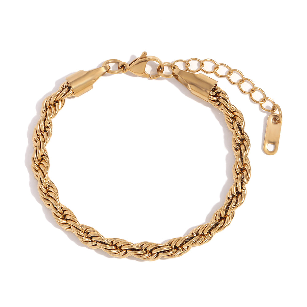 Dainty Gold Layering Bracelets Waterproof, 18K Gold Plated