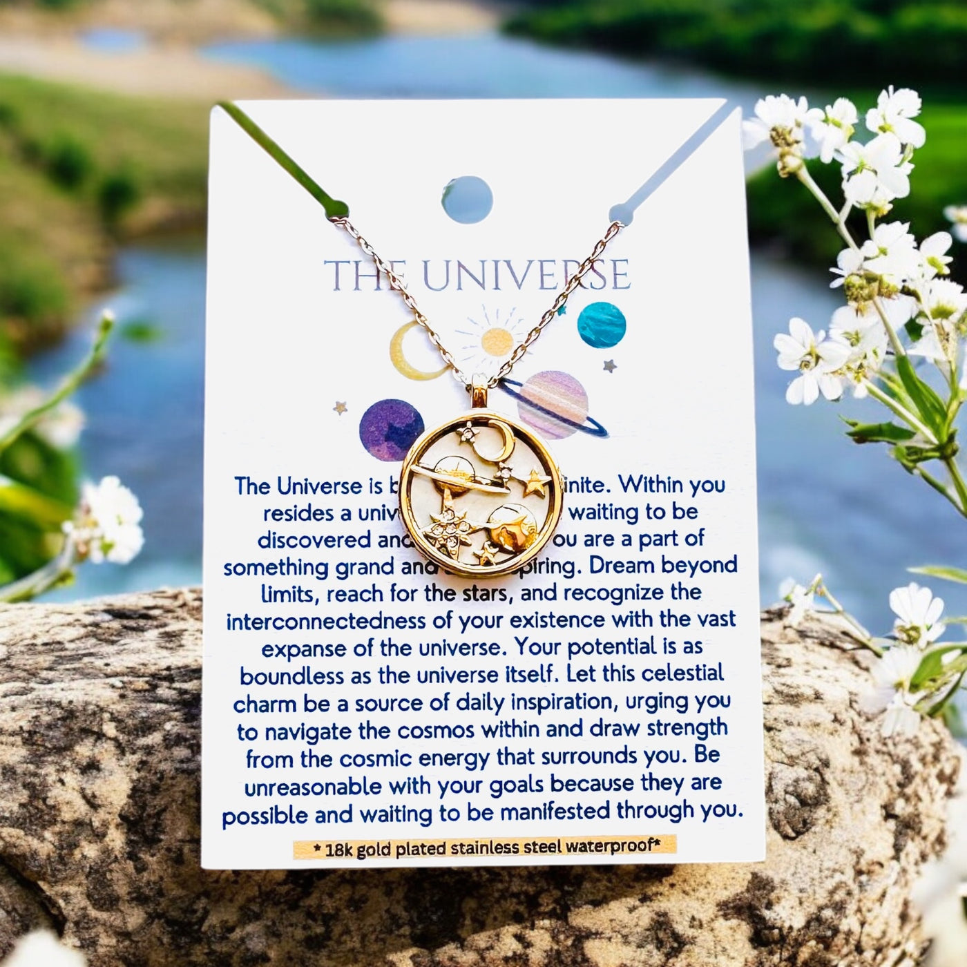 The Universe - 18K Gold Plated,  Waterproof Necklace