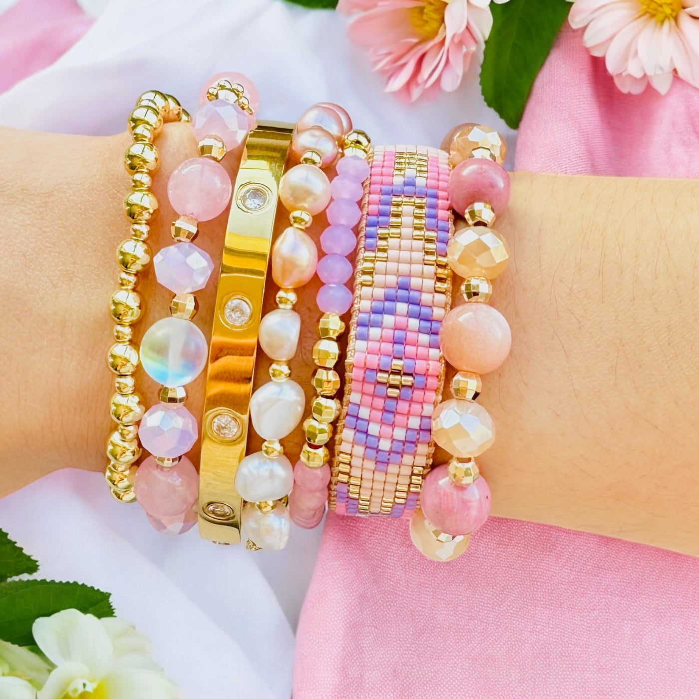 Pink Gold Themed Build-Your-Own Bracelet Set