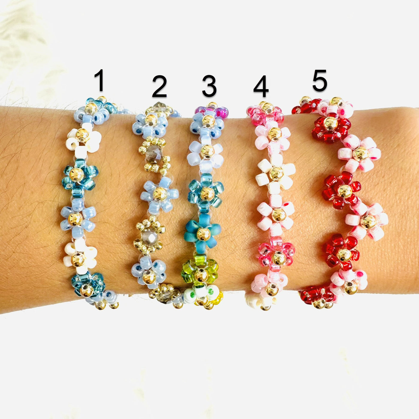 Japanese Miyuki Beaded Flower Bracelet
