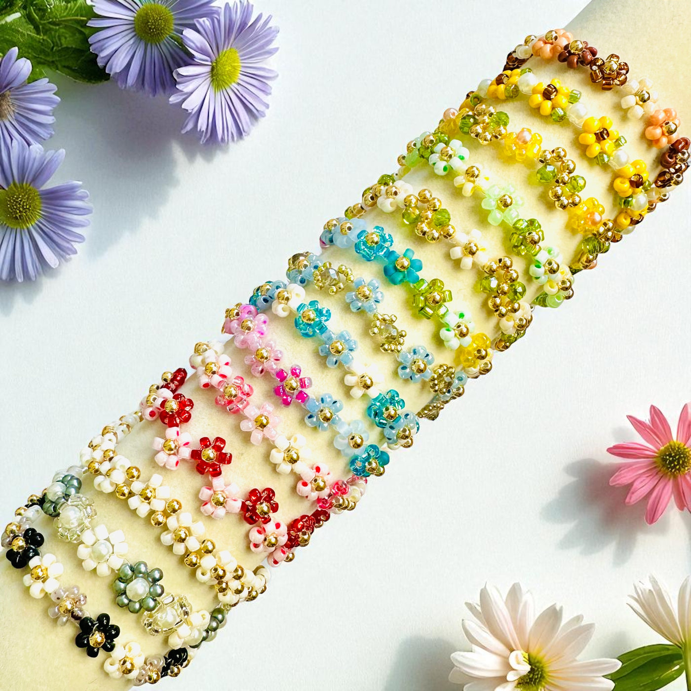 Japanese Miyuki Beaded Flower Bracelet