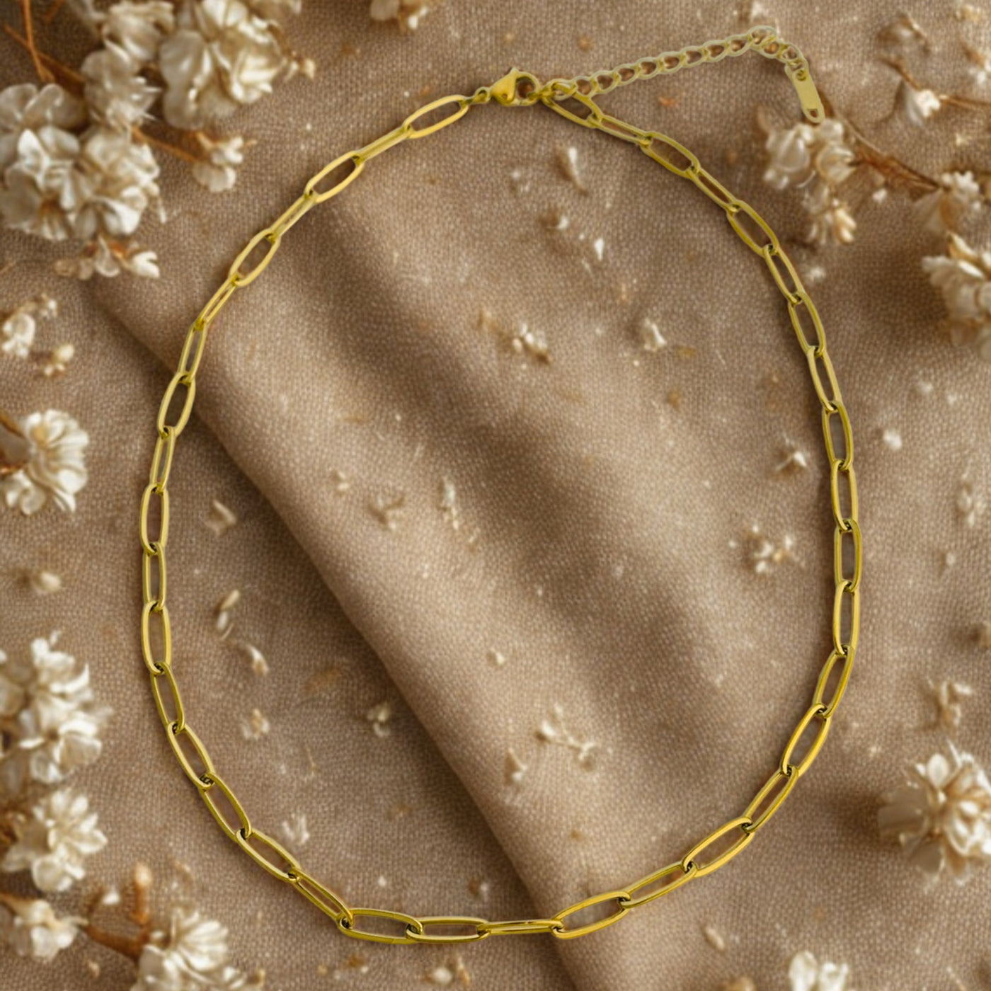 Paperclip Chain - 18K Gold Plated, Waterproof Necklace