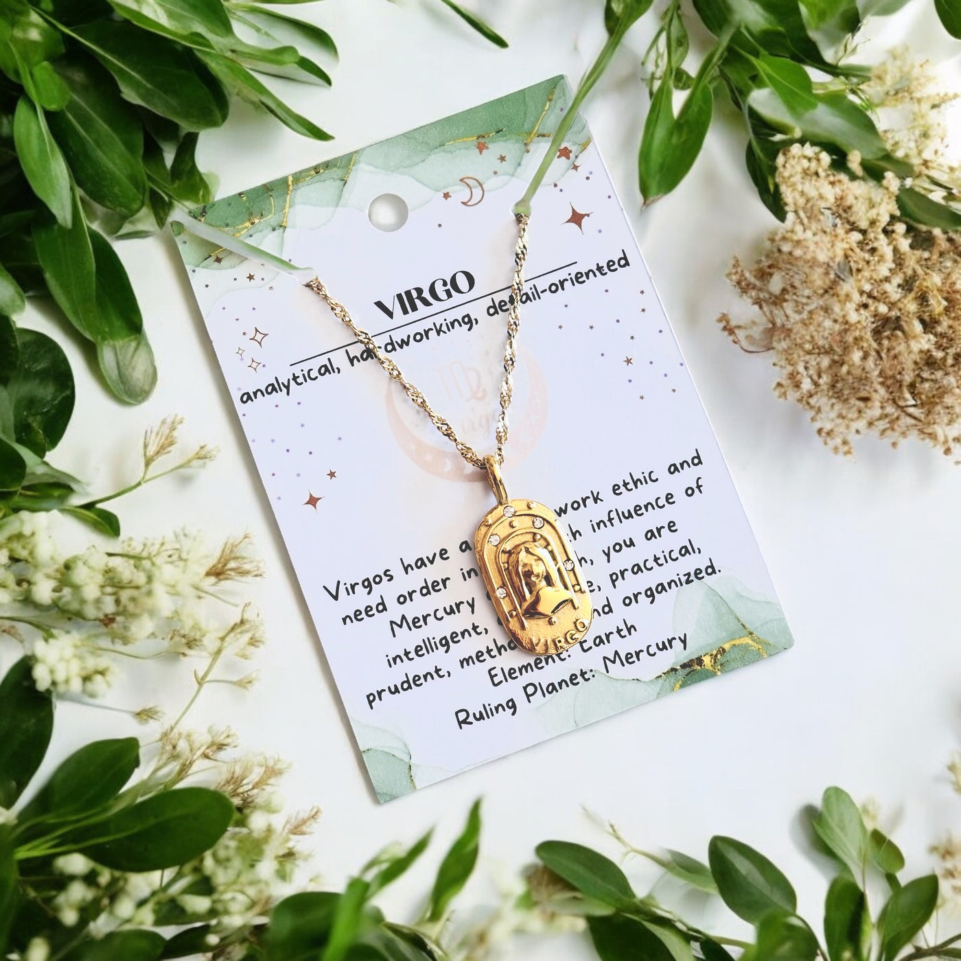 Zodiac Astrology Gold Necklaces - 18K Plated Waterproof