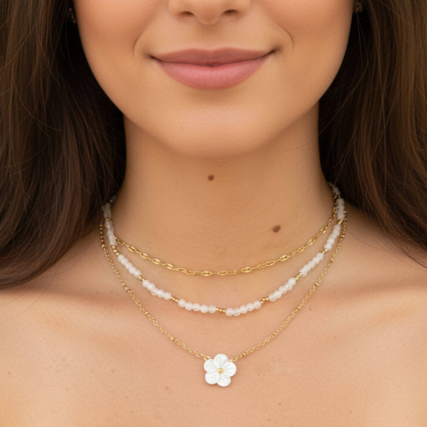 Birthstone Crystal Gemstone Choker Necklace, Waterproof 18K Gold Accents