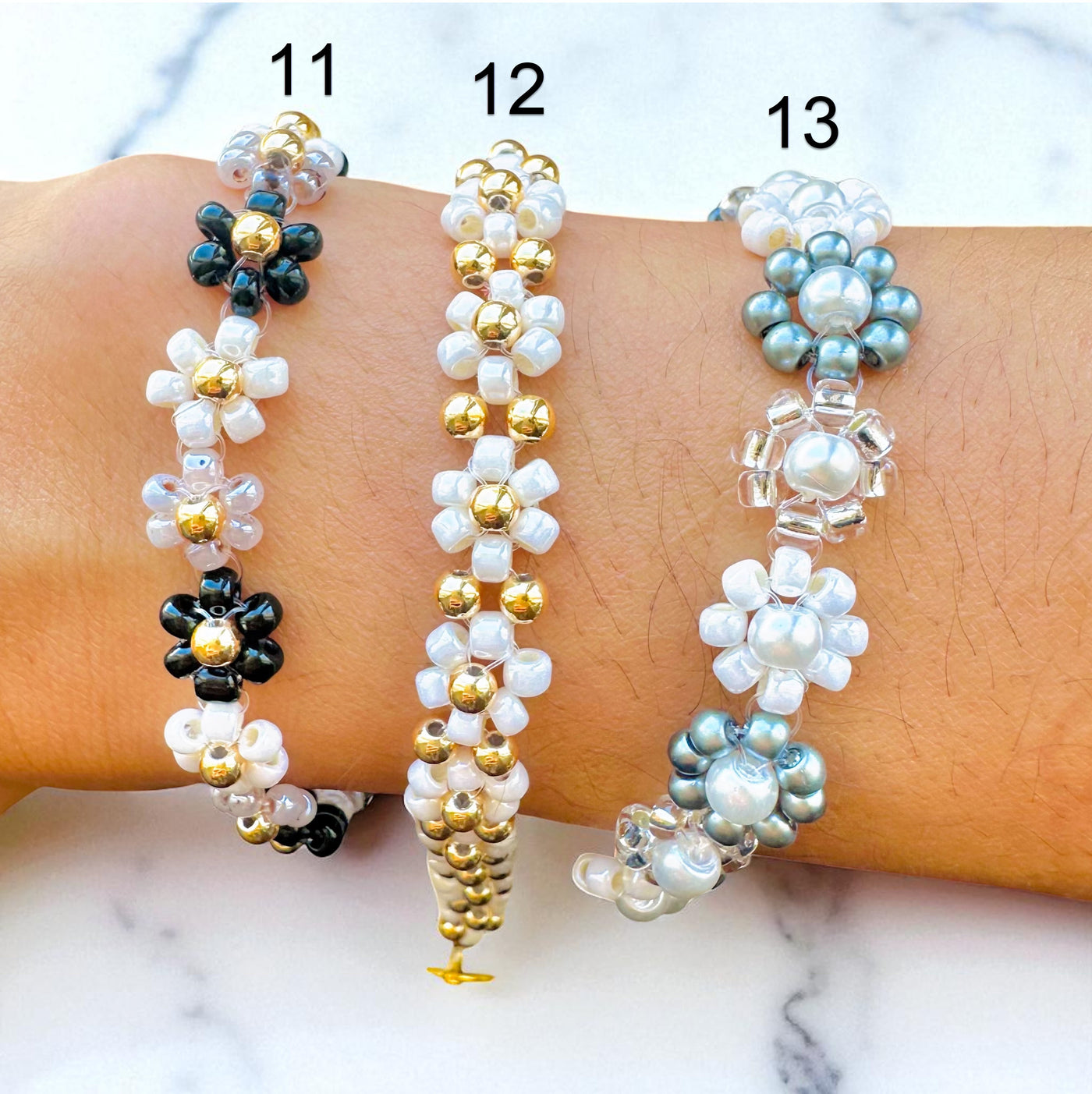 Japanese Miyuki Beaded Flower Bracelet