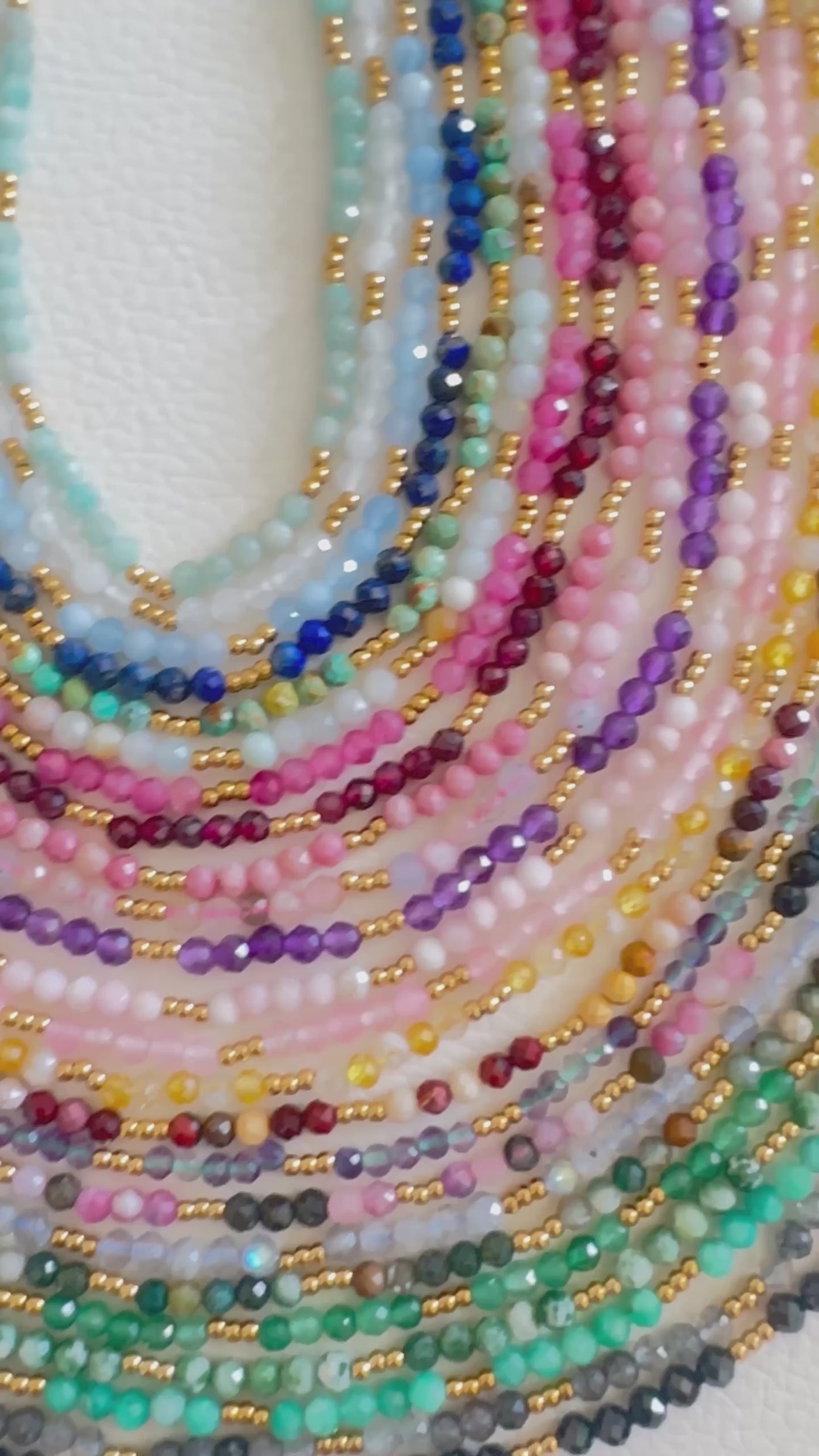 Birthstone Crystal Gemstone Choker Necklace, Waterproof 18K Gold Accents