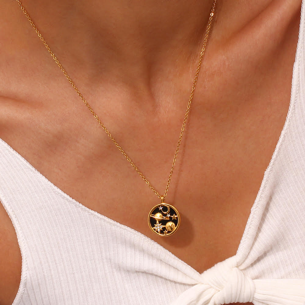 The Universe - 18K Gold Plated,  Waterproof Necklace