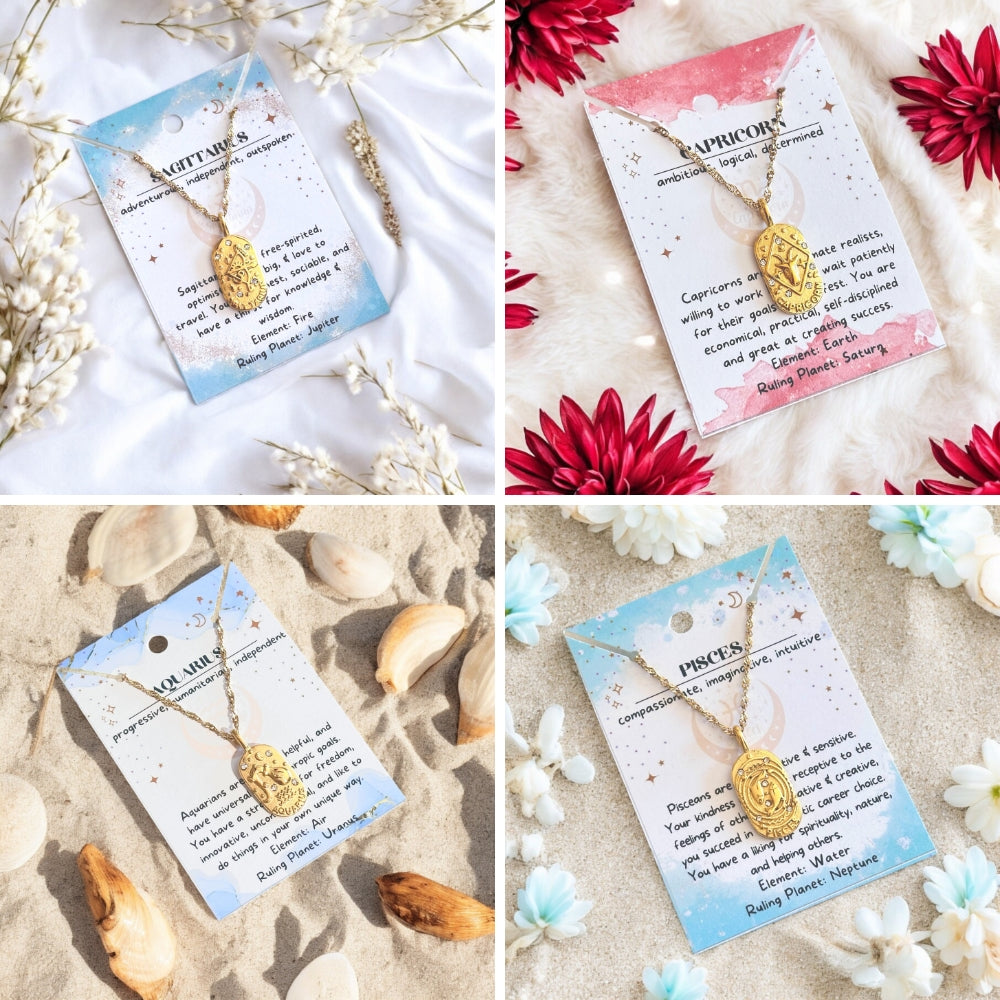 Wholesale Zodiac Necklaces Starter Set - 18K Plated Waterproof