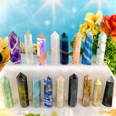 18 Healing Crystal Towers Obelisks For Money, Protection, Love, Strength