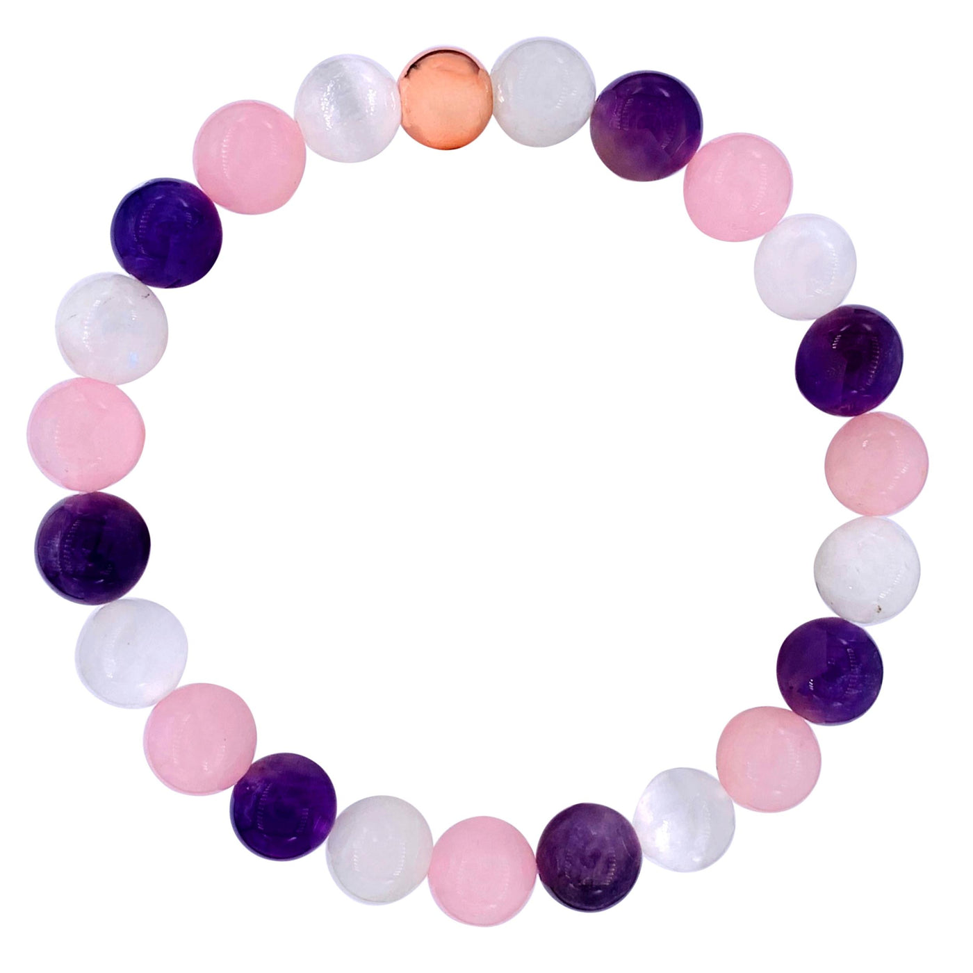 Devine Feminine Power Crystal Bracelet for Women, Amethyst Rose Quartz Moonstone Bracelet  | Purple Pink Stone Jewelry | Bead Bracelet | Beaded Bracelet | Bracelet with Meaning