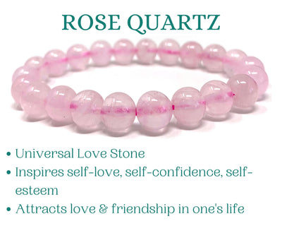 rose quartz crystal bracelet for women | bead bracelet for healing, love, confidence, romance | Wholesale Dropshipping Crystal Bracelets