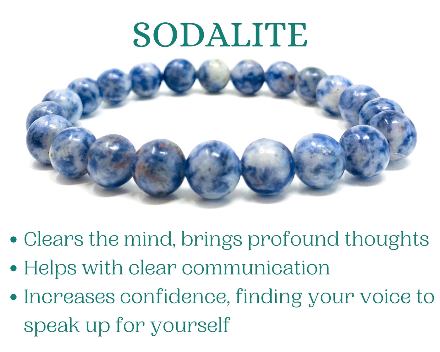 Sodalite Crystal Bead Bracelet For Women Men | Healing Crystal Beaded Bracelet | Blue Crystal 8mm Beads wholesale Dropshipping Crystal Bracelets
