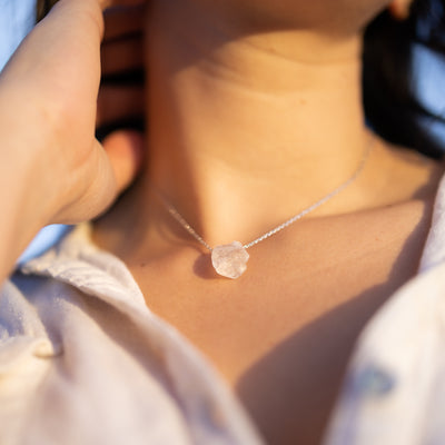 Shop Raw Crystal Necklace 14K Gold, Sterling Silver, Minimalist Dainty Jewelry Necklace | Soul Charms