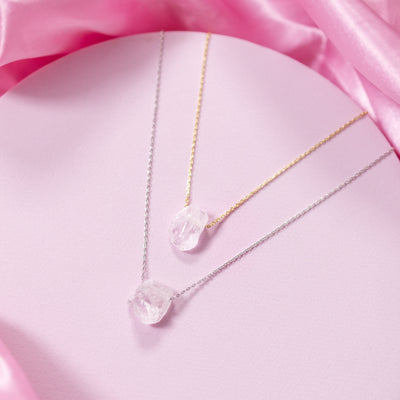 Shop Raw Clear Quartz Crystal Necklace 14K Gold, Sterling Silver, Minimalist Dainty Jewelry Necklace | Soul Charms