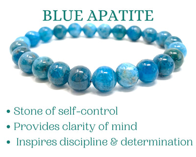 Blue Apatite Healing Crystal Bracelet for Women | Men Bead Bracelet | Blue Crystal bracelet | healing beaded bracelet | 8mm bracelet | soul charms