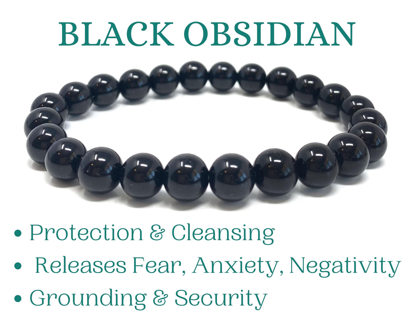 Snowflake Obsidian Elastic Bracelet  6mm Beads  New Moon Beginnings