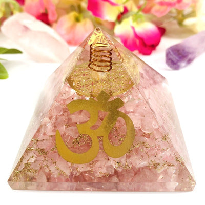 Rose Quartz Orgone Pyramid Energy Generator | Heart Chakra Reiki Healing Protection