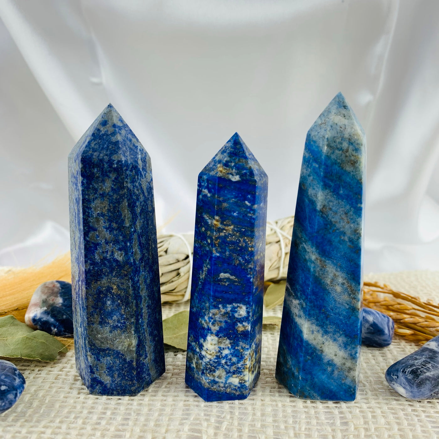lapis lazuli Healing Crystal Towers Obelisks For Money, Protection, Love, Strength