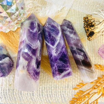 Amethyst Healing Crystal Towers Obelisks For Money, Protection, Love, Strength