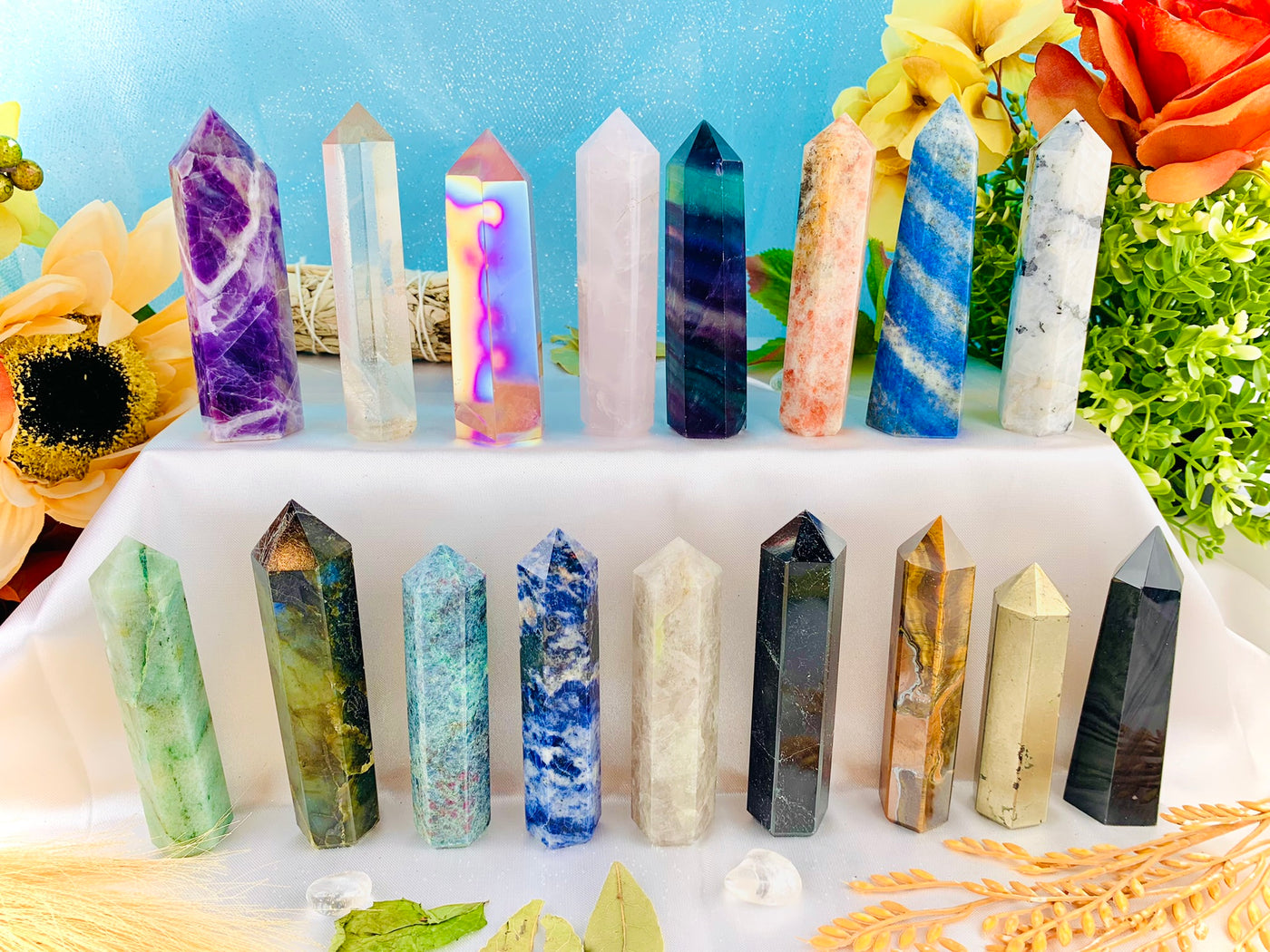 18 Healing Crystal Towers Obelisks For Money, Protection, Love, Strength
