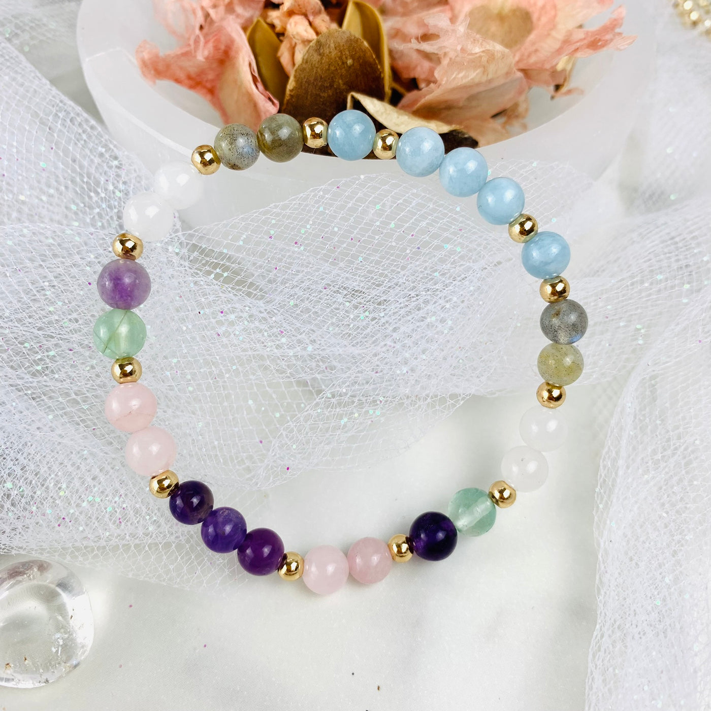 Aquarius Zodiac Crystal Beaded Bracelet Horoscopes Astrology Aquarius Zodiac Gem Bracelets Gifts for Her | 6mm crystal beaded bracelets | jewelry with meaning | soul charms