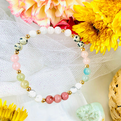 Cancer Zodiac Crystal Beaded Bracelet Horoscopes Astrology Cancer Zodiac Gem Bracelets Gifts for Her | 6mm crystal beaded bracelets | jewelry with meaning | soul charms