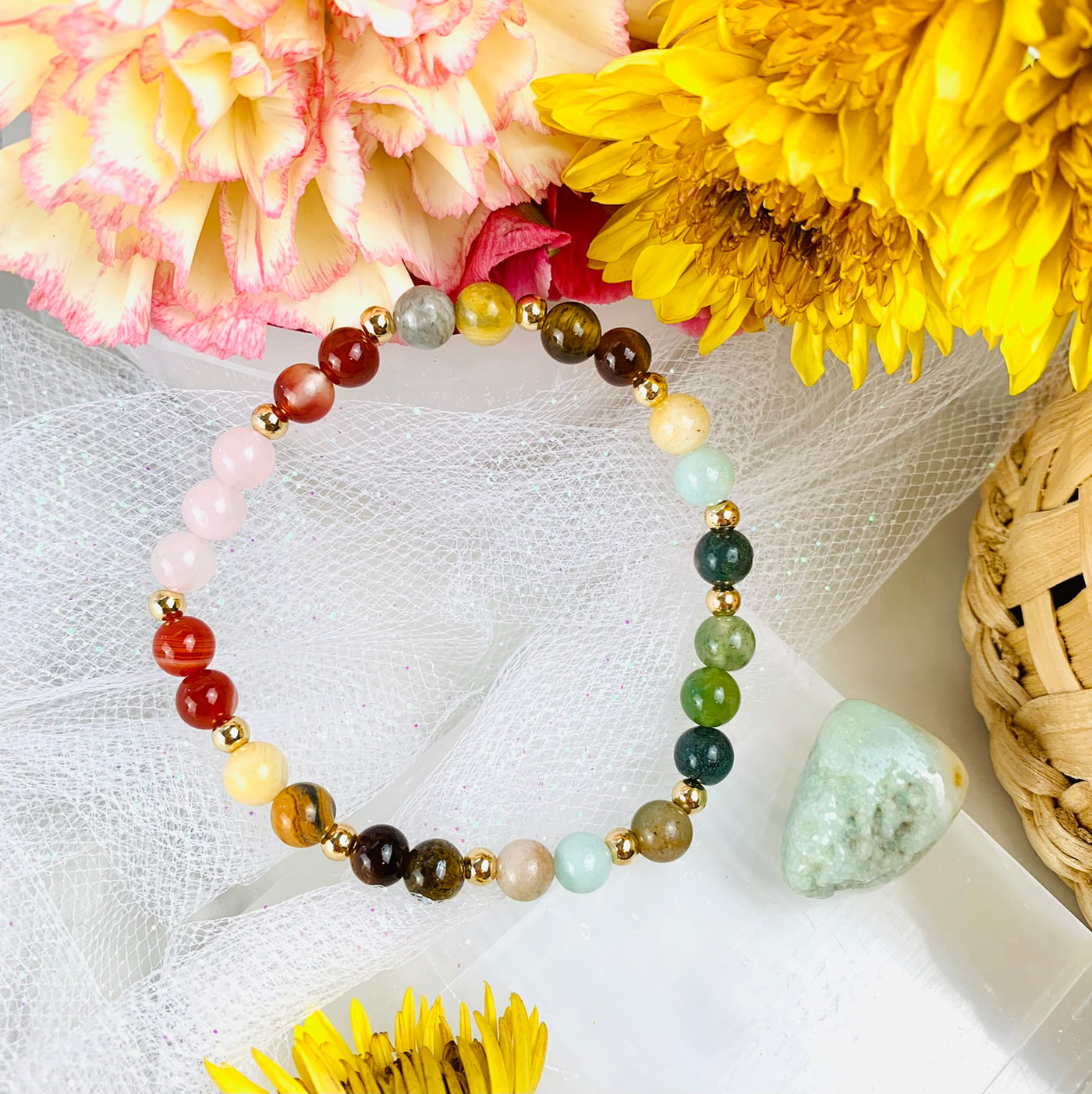 Virgo Zodiac Crystal Beaded Bracelet Horoscopes Astrology Virgo Zodiac Gem Bracelets Gifts for Her | 6mm crystal beaded bracelets | jewelry with meaning | soul charms