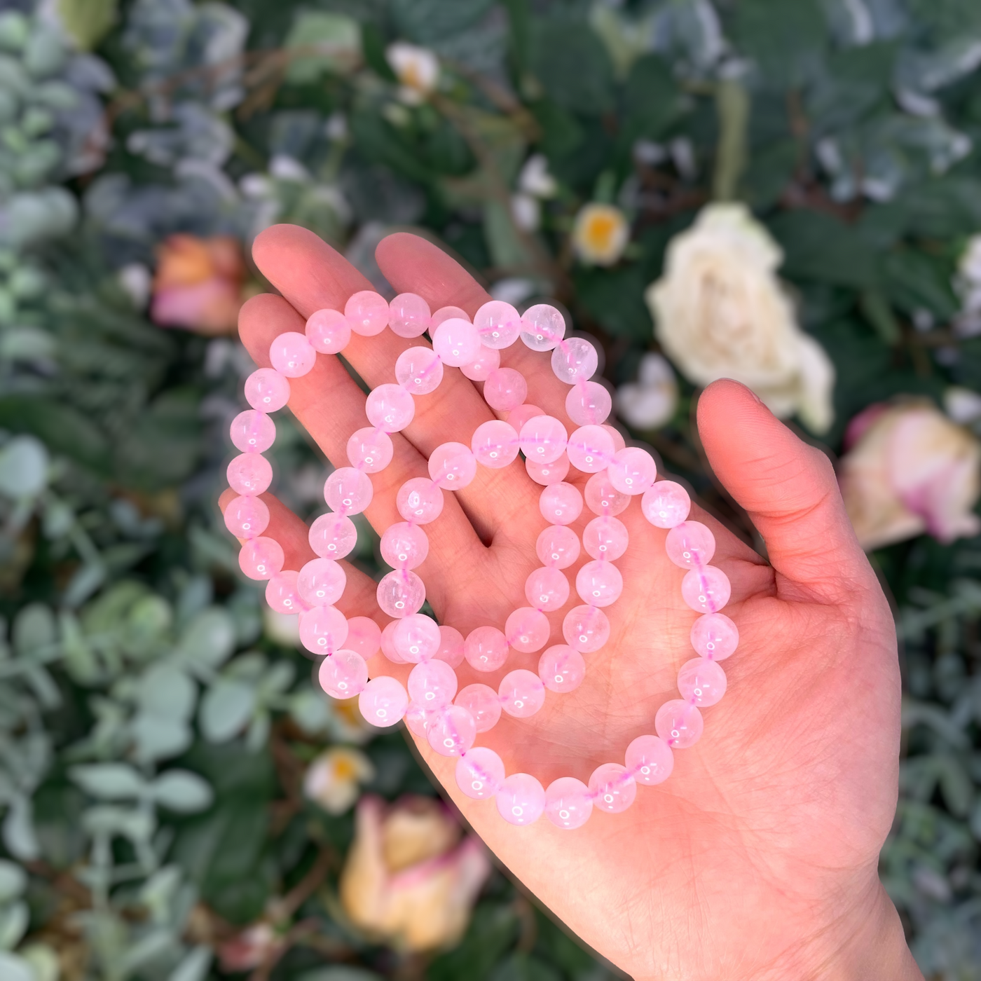 rose quartz crystal bracelet for women | bead bracelet for healing, love, confidence, romance | Wholesale Dropshipping Crystal Bracelets