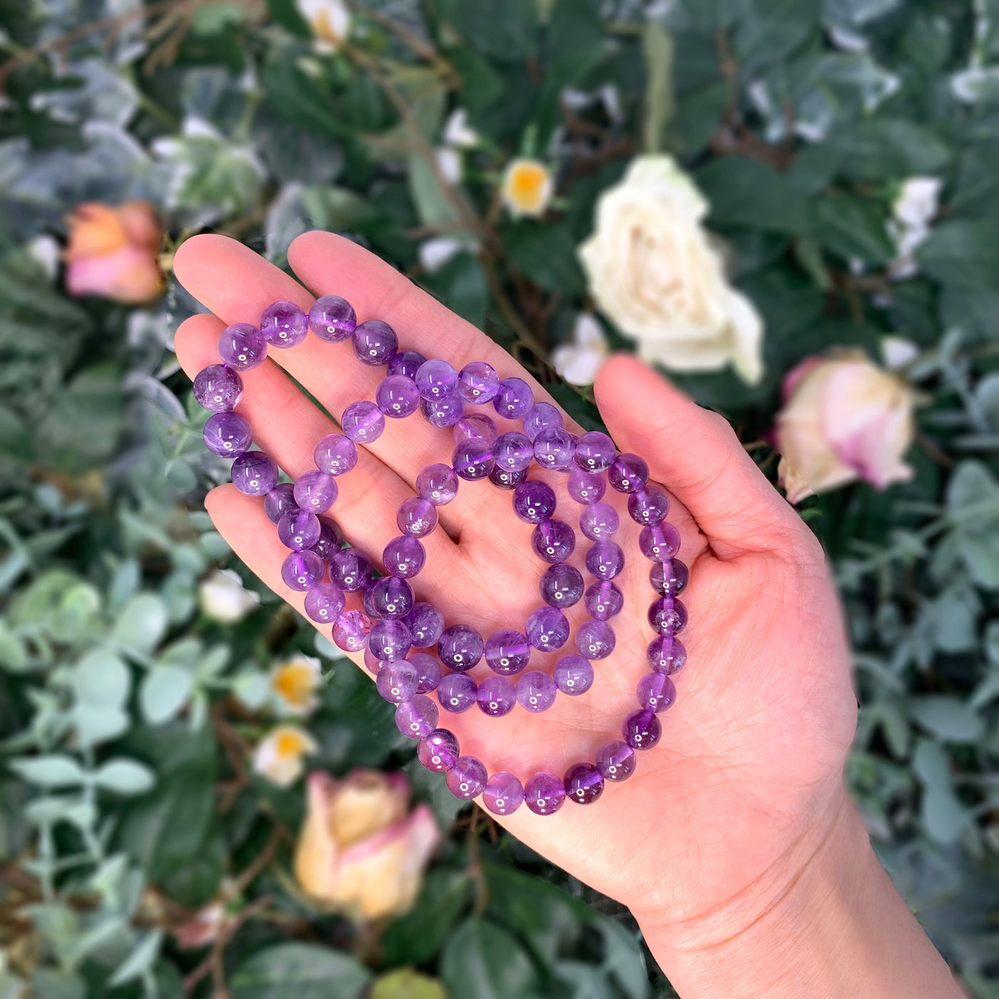 Amethyst Crystal Bead Bracelet For Women Men | Healing Crystal Beaded Bracelet | Bracelet for Anxiety, stress, intuition | Purple Crystal 8mm Beads Wholesale Dropshipping Crystal Bracelets