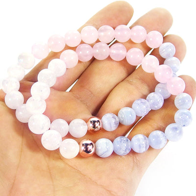 Attract Love Crystal Bracelet For Women | Bead Bracelet | Rose Quartz Moonstone Blue Lace Agate Wholesale Dropshipping Crystal Bracelets