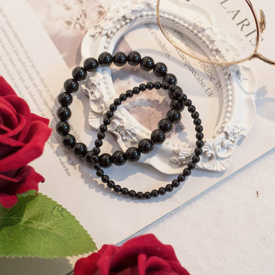 Black Obsidian Crystal Bracelet | Healing Bead Bracelet for Women, Men | Black Crystal Beaded Bracelets 8mm Beads Wholesale Dropshipping Crystal Bracelets