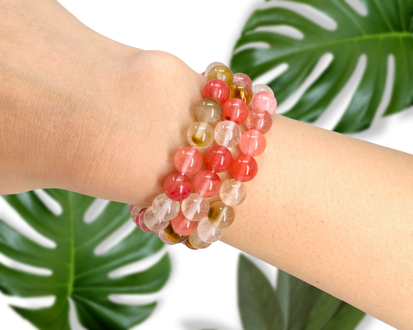 Cherry Quartz Crystal Bracelet for Women | Bead Bracelet for Love | Healing Bead Bracelet | Wholesale Dropshipping Crystal Bracelets