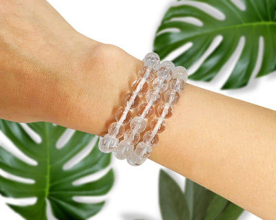 Clear Quartz Crystal Bead Bracelet For Women Men | Healing Crystal Beaded Bracelet | Crystal 8mm Beads Wholesale Dropshipping Crystal Bracelets