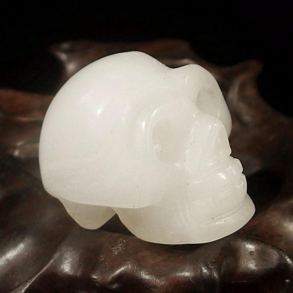 Crystal Skull - White Jade Crystal Skull (1.2")