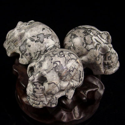 Grey Jasper Crystal Skull (1.5")