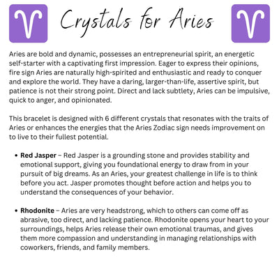 Aries Zodiac Crystal Bracelet