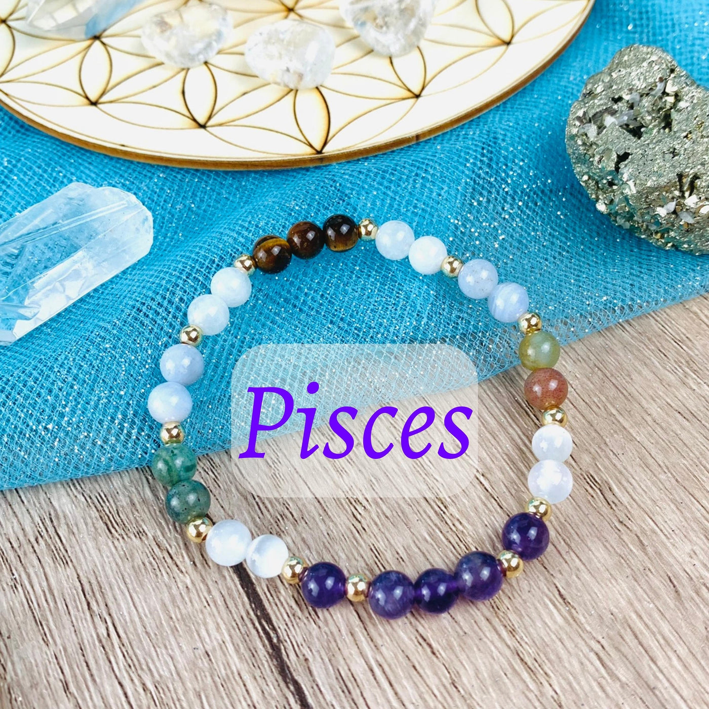 Pisces Zodiac Crystal Bracelet
