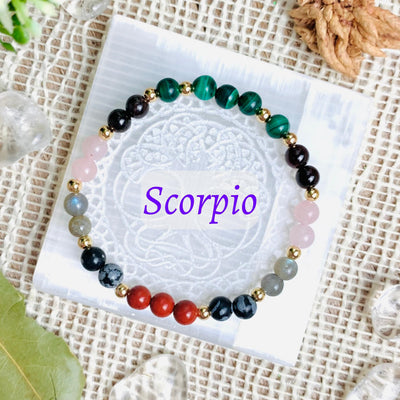 Scorpio Zodiac Crystal Bracelet