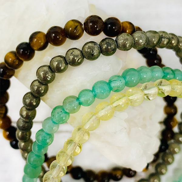 1 Piece Natural Stone Bracelet Brings Good Luck, Money, Health, Green  Peacock Stone Tiger Eye Bracelet | SHEIN