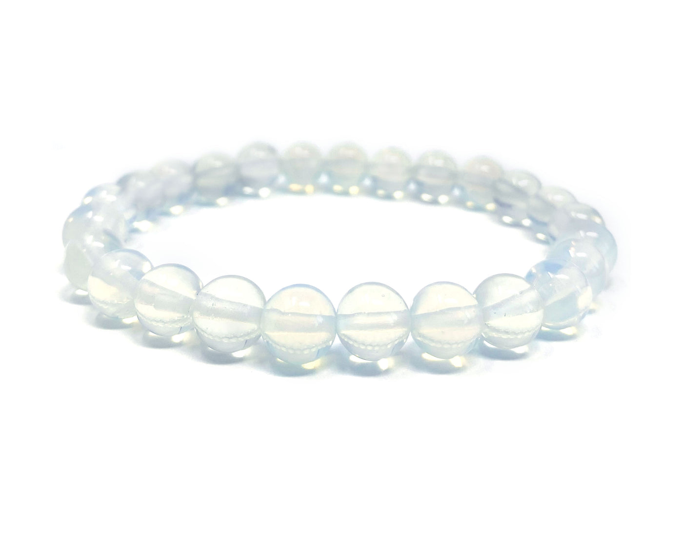 Clear Crystal Quartz Beads Bracelet (Diamond Cut)