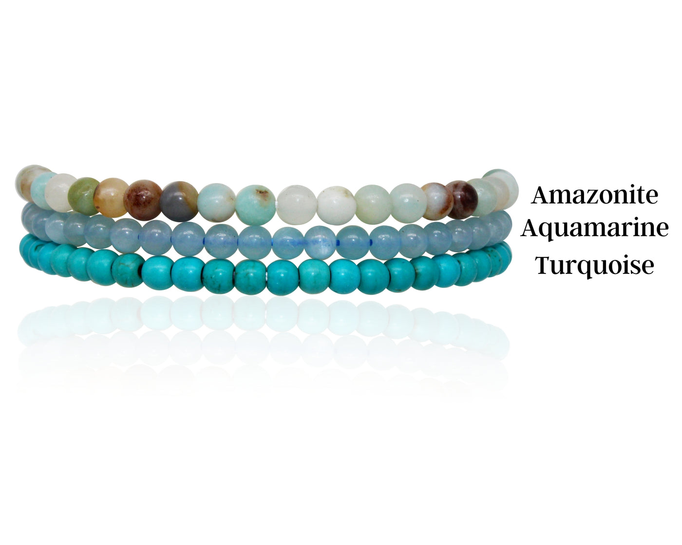 peace_harmony_calming_crystal_bead_bracelet_set for women, men | stackable_bracelet_pack | turquoise howlite_aquamarine_amazonite Wholesale Dropshipping Crystal Bracelets