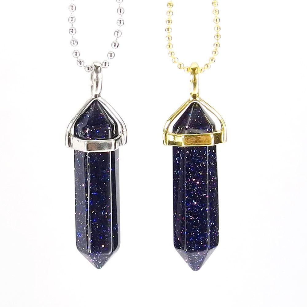 Pendant Necklaces - Blue Sandstone Gemstone Pendant Necklace