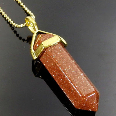 Pendant Necklaces - Red Sandstone Gemstone Pendant Necklace
